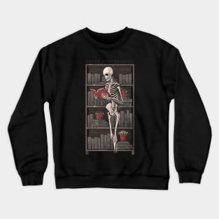 Never Stop Reading - Death Skull Book Gift Crewneck Sweatshirt